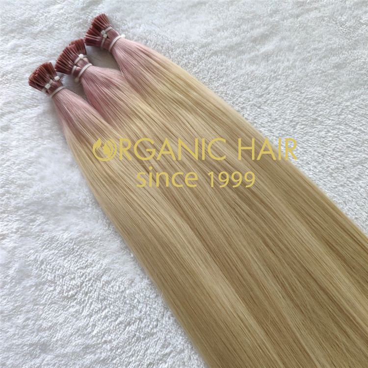 High quality I tip hair extensions ombre color and full cuticle  C106